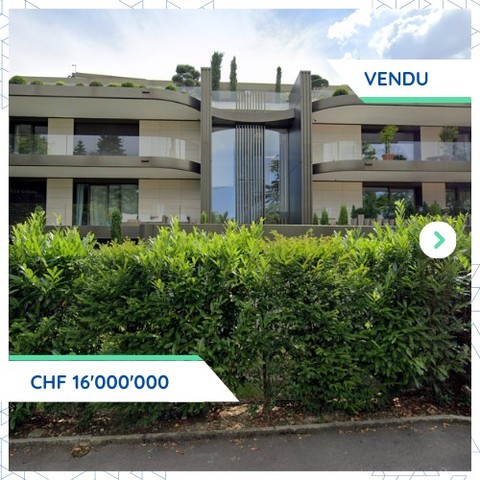 Chêne-Bougeries: résidence PPE vendue à CHF 16'000'000.-
