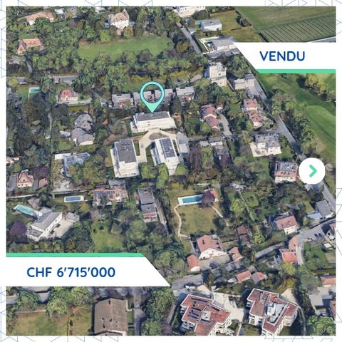 Ensemble résidentiel PPE à Cologny: transaction à CHF 6'715'000.-