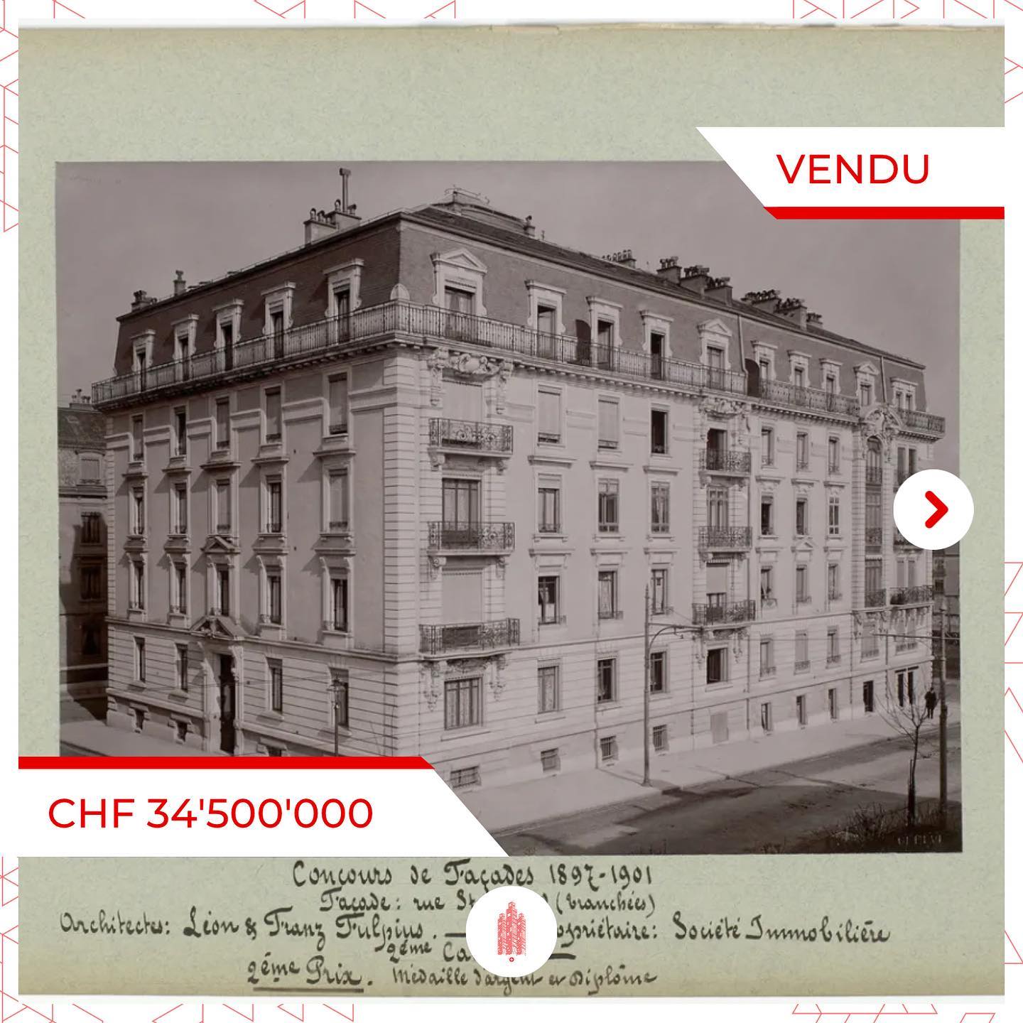 Vente immobilière de CHF 34.5M à Genève: Zurich Fondation de Placement acquiert deux immeubles historiques