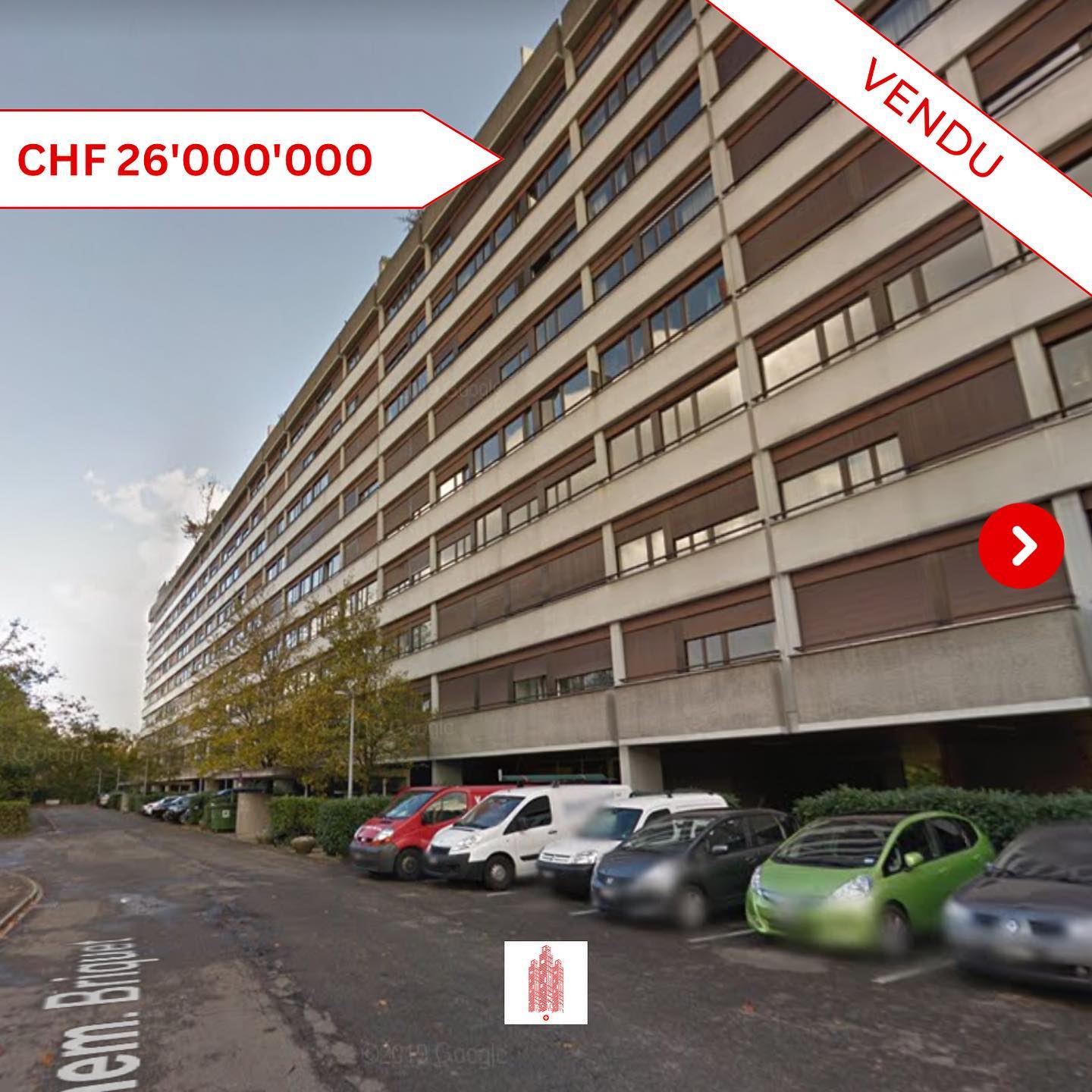 Vente notable à Genève: CHF 26M pour l'immeuble du Chemin Briquet