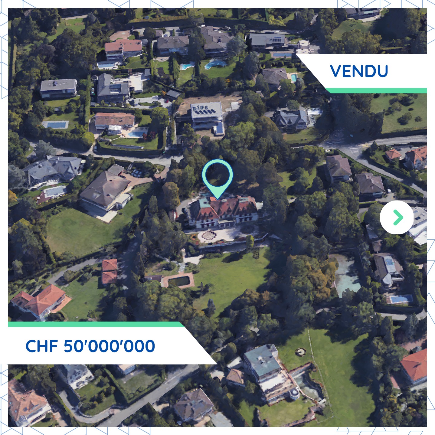 Transaction immobilière notable à Cologny: acquisition de CHF 50M