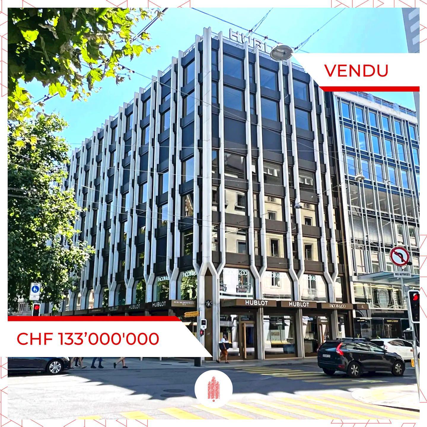 Vente majeure à Genève: un immeuble commercial acquis pour CHF 133M