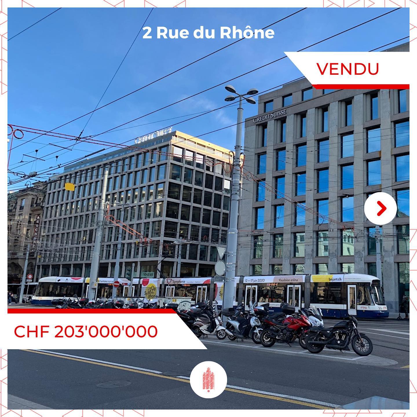 Transaction immobilière majeure à Genève: CHF 203M pour quatre immeubles commerciaux