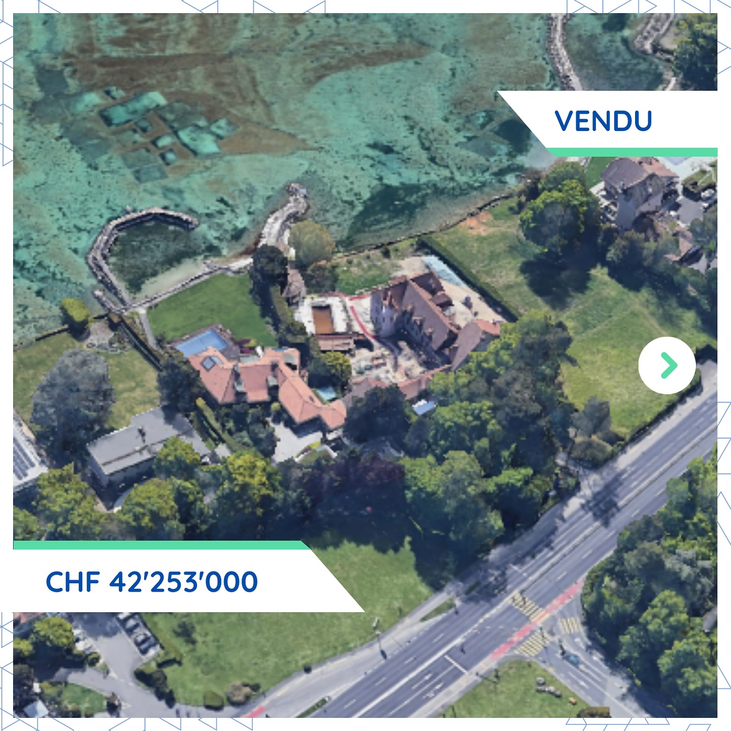 Transaction notable à Chambésy: une propriété de CHF 42.3M change de propriétaire