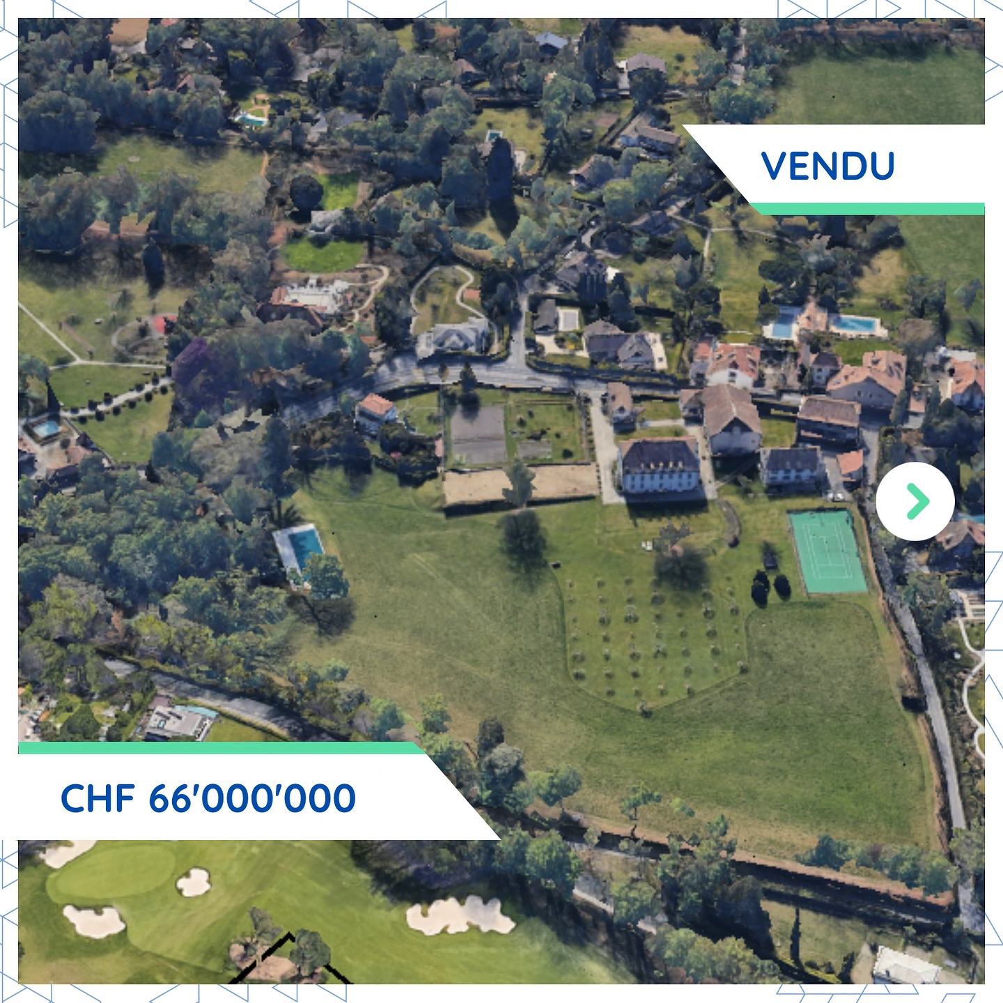 Transaction majeure à Vandoeuvres: CHF 66M pour une maison de maître historique