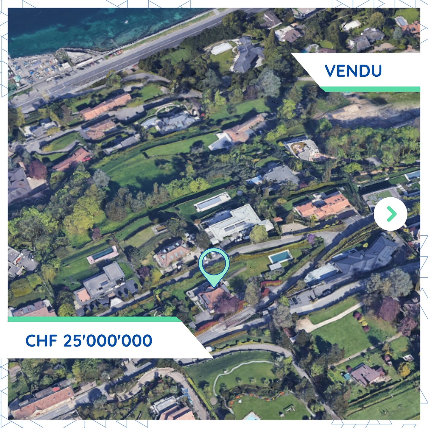 Transaction notable à Cologny: acquisition d'une propriété pour CHF 25M