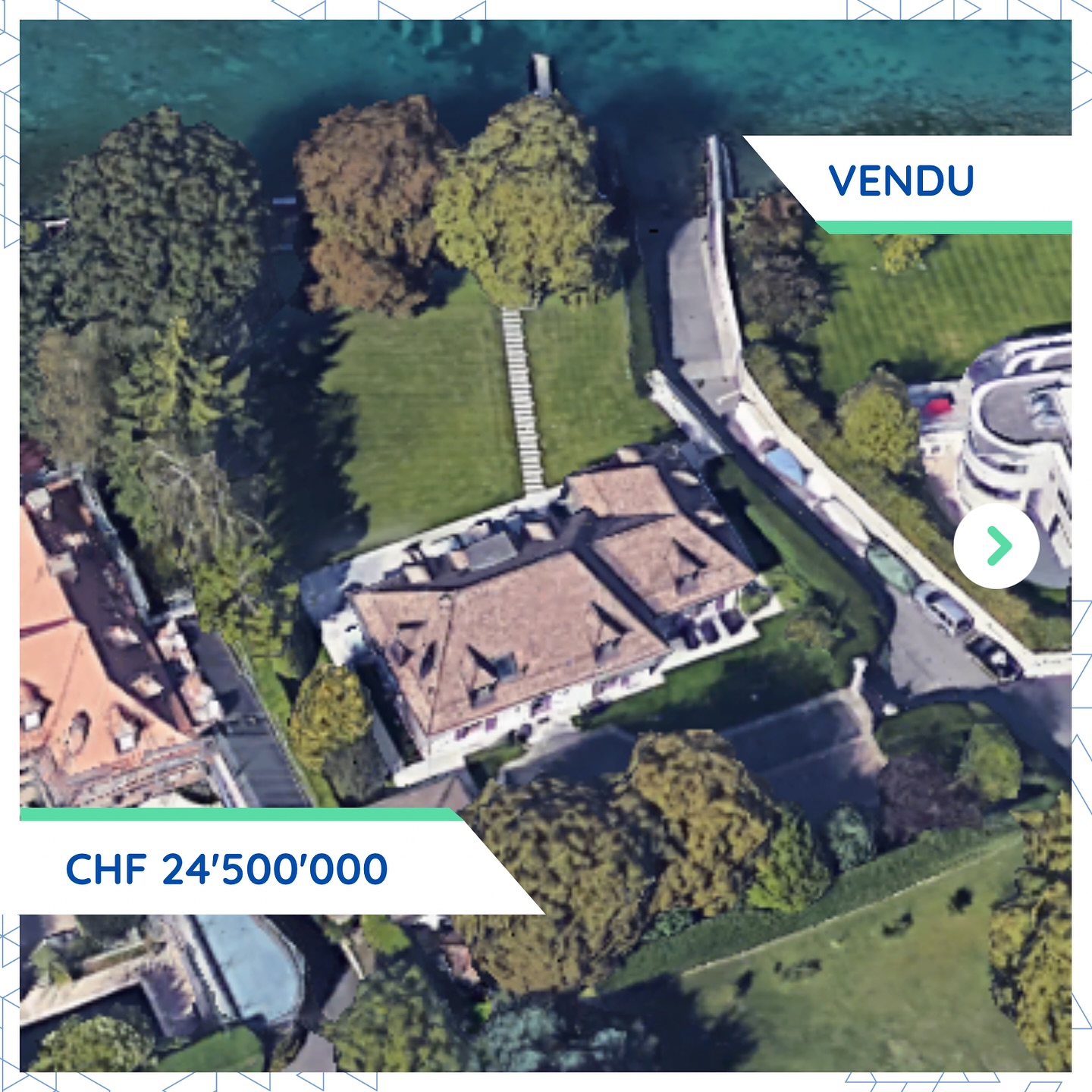 Transaction majeure à Collonge-Bellerive: maison de prestige vendue CHF 24.5M