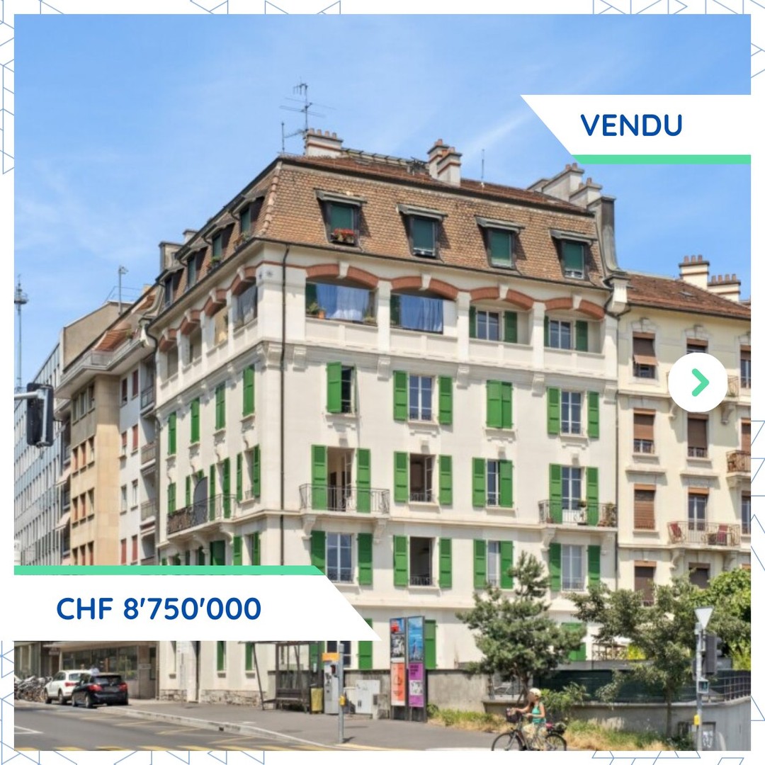 Transaction notable à Genève: immeuble résidentiel vendu CHF 8.75M près de Cornavin