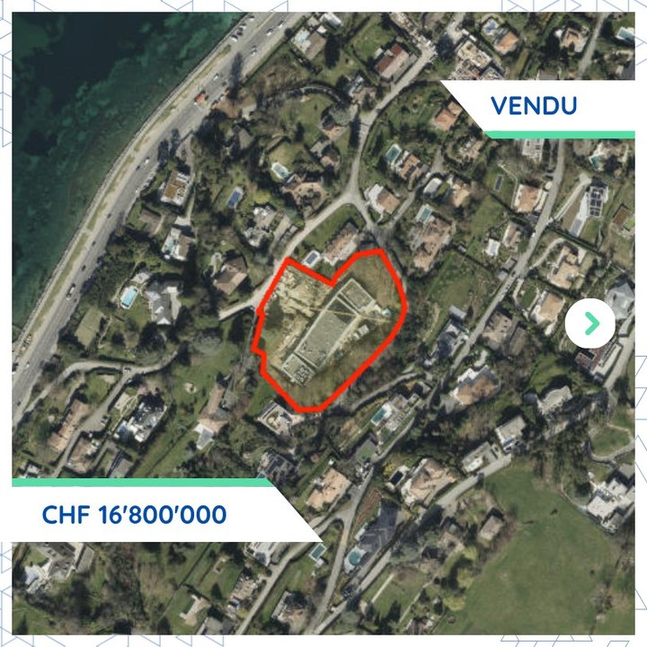 Transaction notable à Cologny: acquisition d'une PPE pour CHF 16.8M