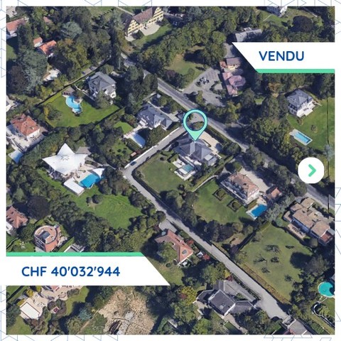 Transaction immobilière majeure à Cologny pour CHF 40M