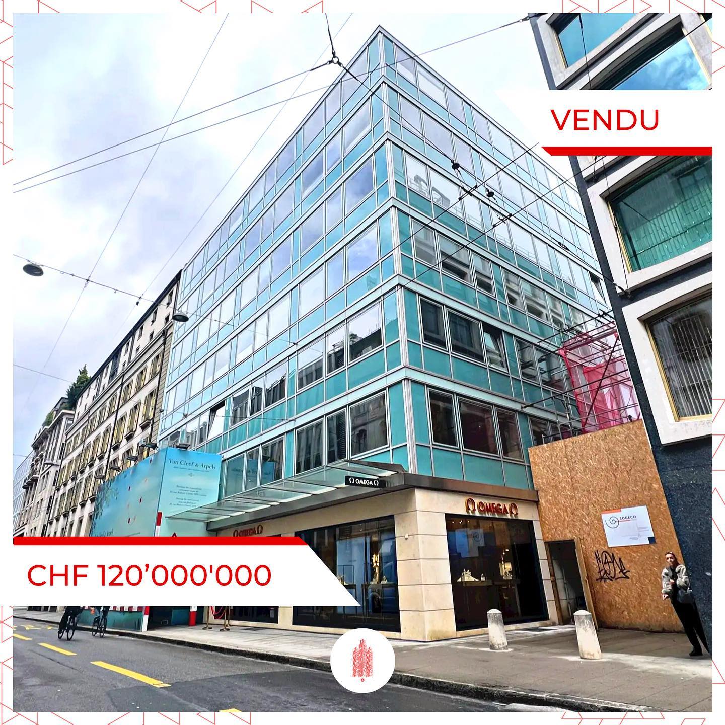 Transaction majeure à Genève: CHF 120M pour un immeuble commercial rue du Rhône