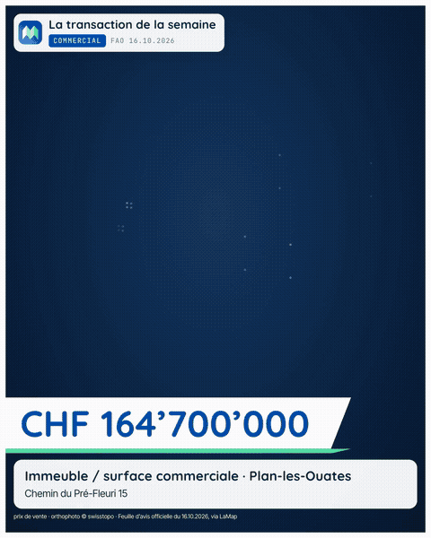Vente à CHF 164’700’000 au Chemin du Pré-Fleuri 15 à Plan-les-Ouates